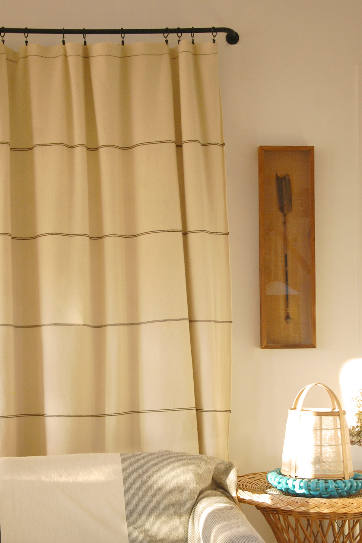 Rideaux algue noir en laine recyclée Rideaux algue noir en laine recyclée