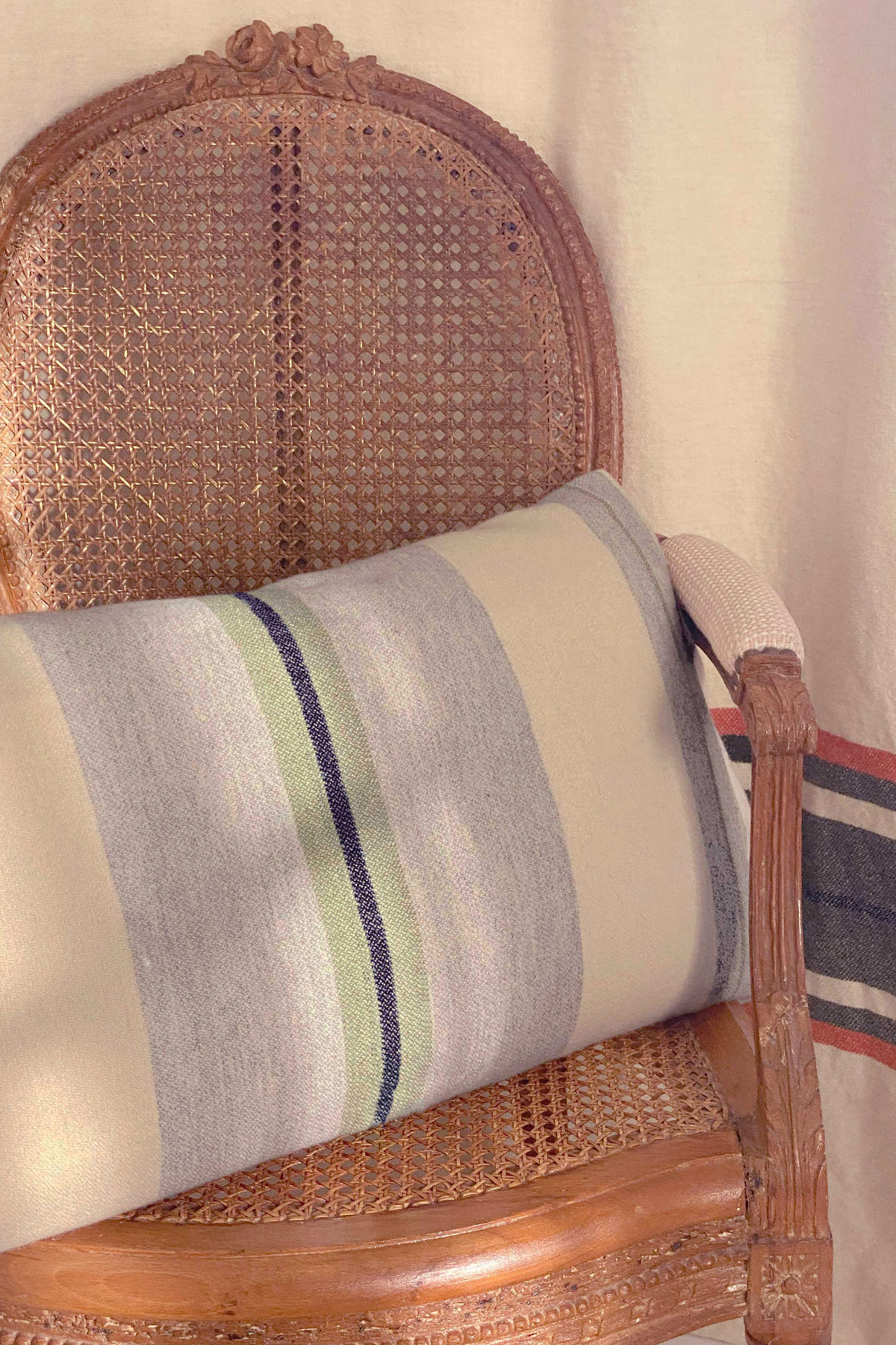 Coussin côte d'opale en laine recyclée Coussin côte d'opale en laine recyclée