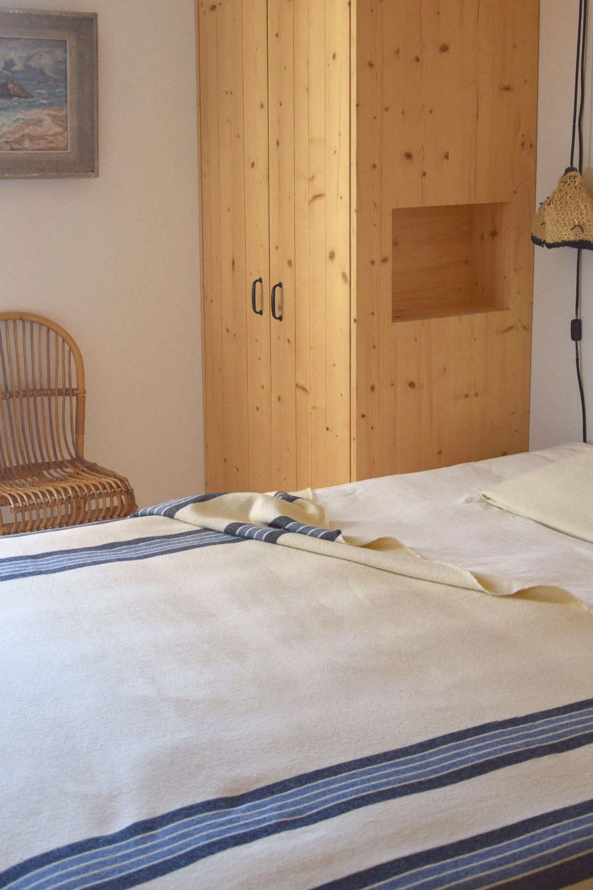 Couverture côte sauvage en laine recyclée française, plaide écologique